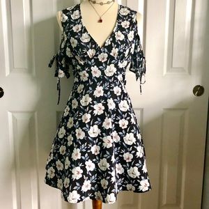 ASOS floral cold shoulder midi dress